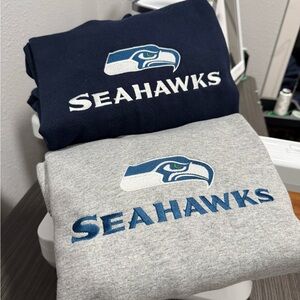 Embroidered Seahawks Navy hoodie XL
